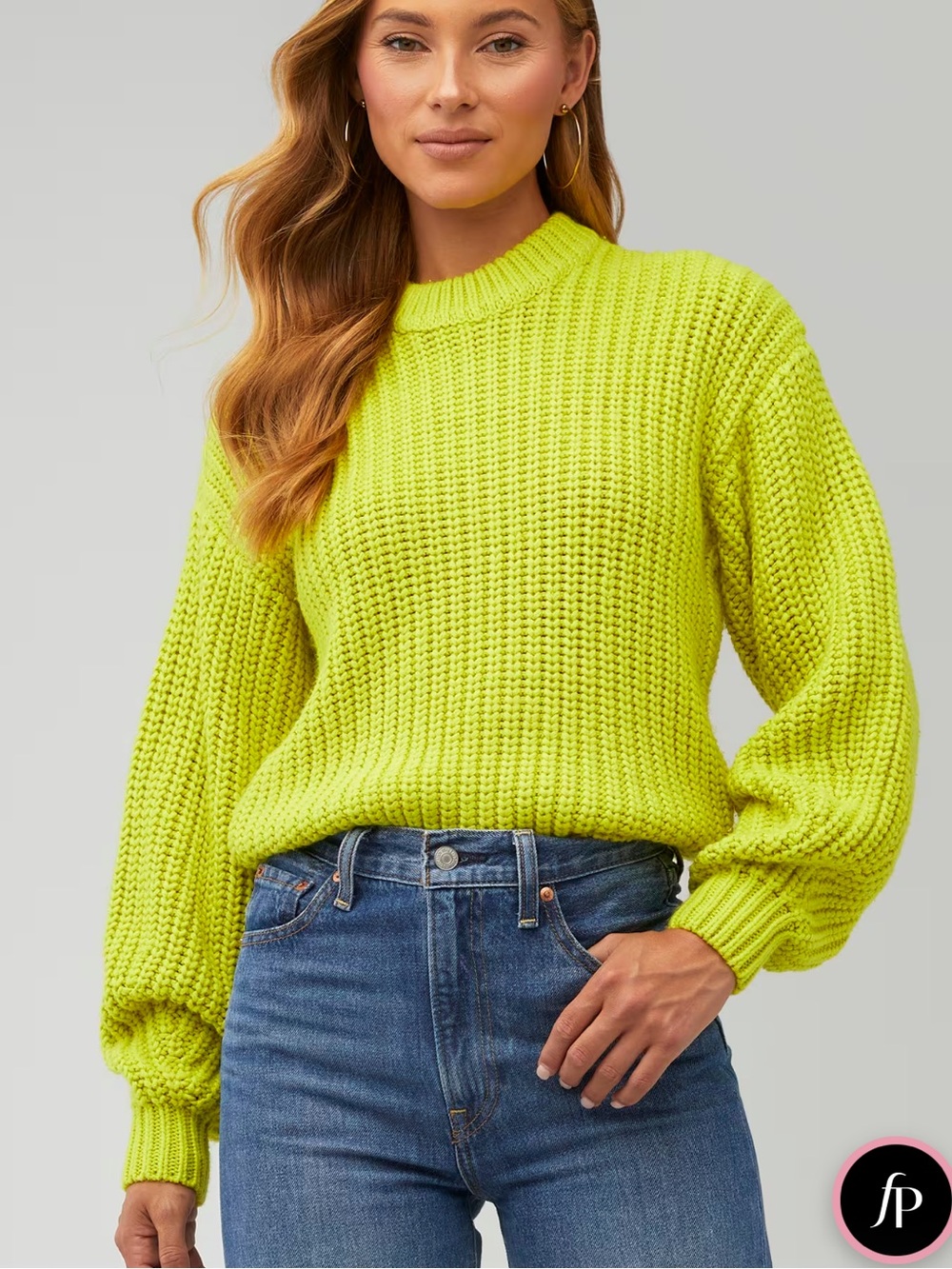 SHOW ME YOUR MUMU Bailey Sweater in Lime L